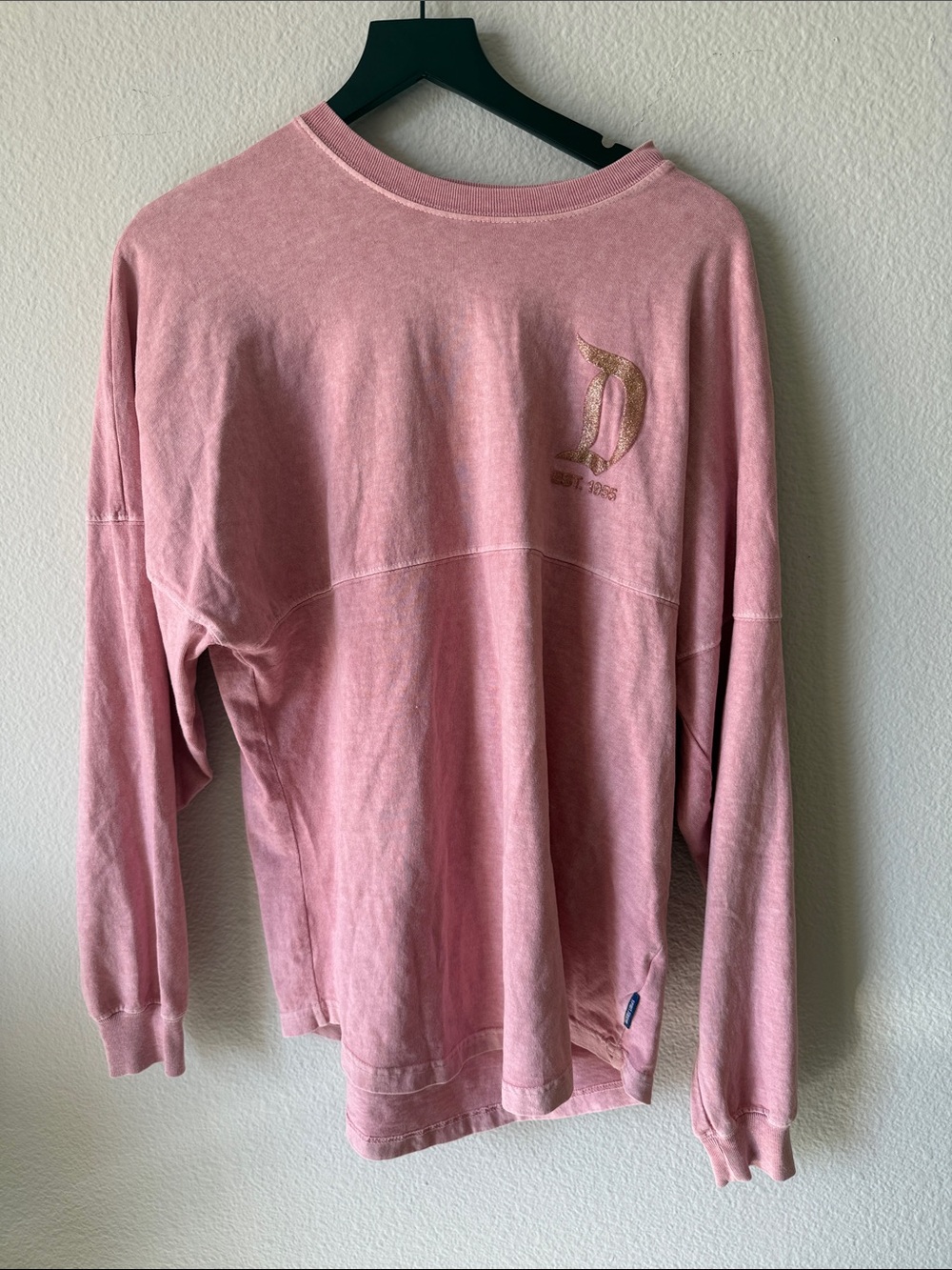 Disneyland Pink Spirit Jersey Glitter Gold S Long Sleeve Shirt